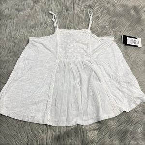 Art Class Girls White Embroidered Cotton Rayon Tank Size Large